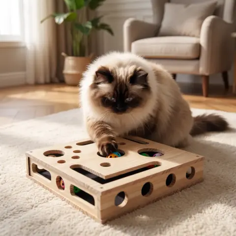 Caixa-puzzle em Madeira com Arranhador