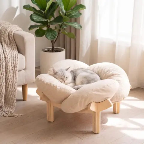 Cama Elevada Flor em Madeira