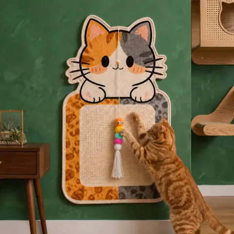 Arranhador de Parede com Brinquedo