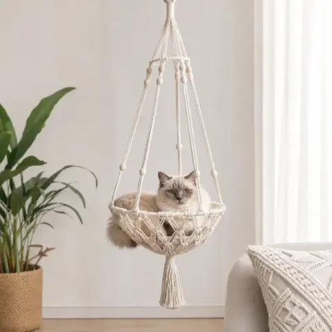 Cama Suspensa em Macramé