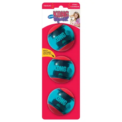 KONG Squeezz Action Bolas Unidas (médio)