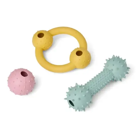 Brinquedos de Borracha Texturados para Cachorros (embalagem de 3)