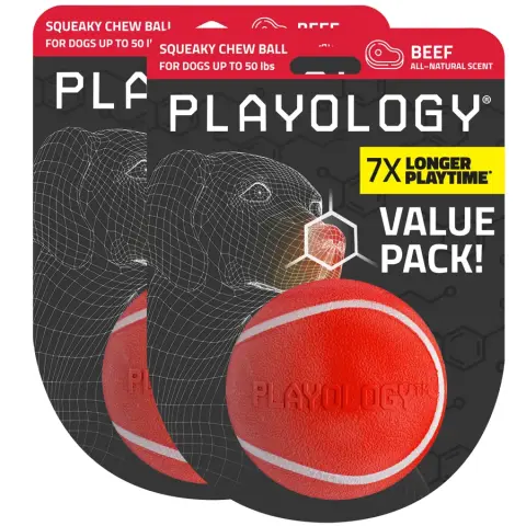 Playology Bolas com Apito Aroma Carne (embalagem de 2)