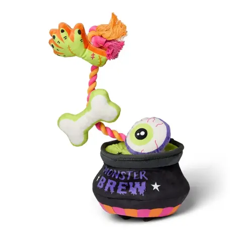 Caldeirão de Halloween com Brinquedos Escondidos